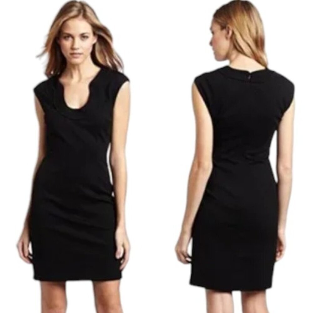 Trina Turk Fong Ponte Sleeveless Sheath Dress - Royal Blue/Black - 6